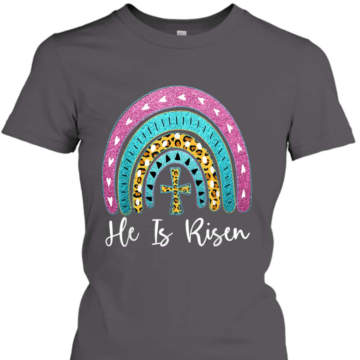Leopard Rainbow He Is Risen Easter Day Christians Christ T-Shirt Leopard Rainbow He Is Risen Easter Day Christians Christ T-Shirt