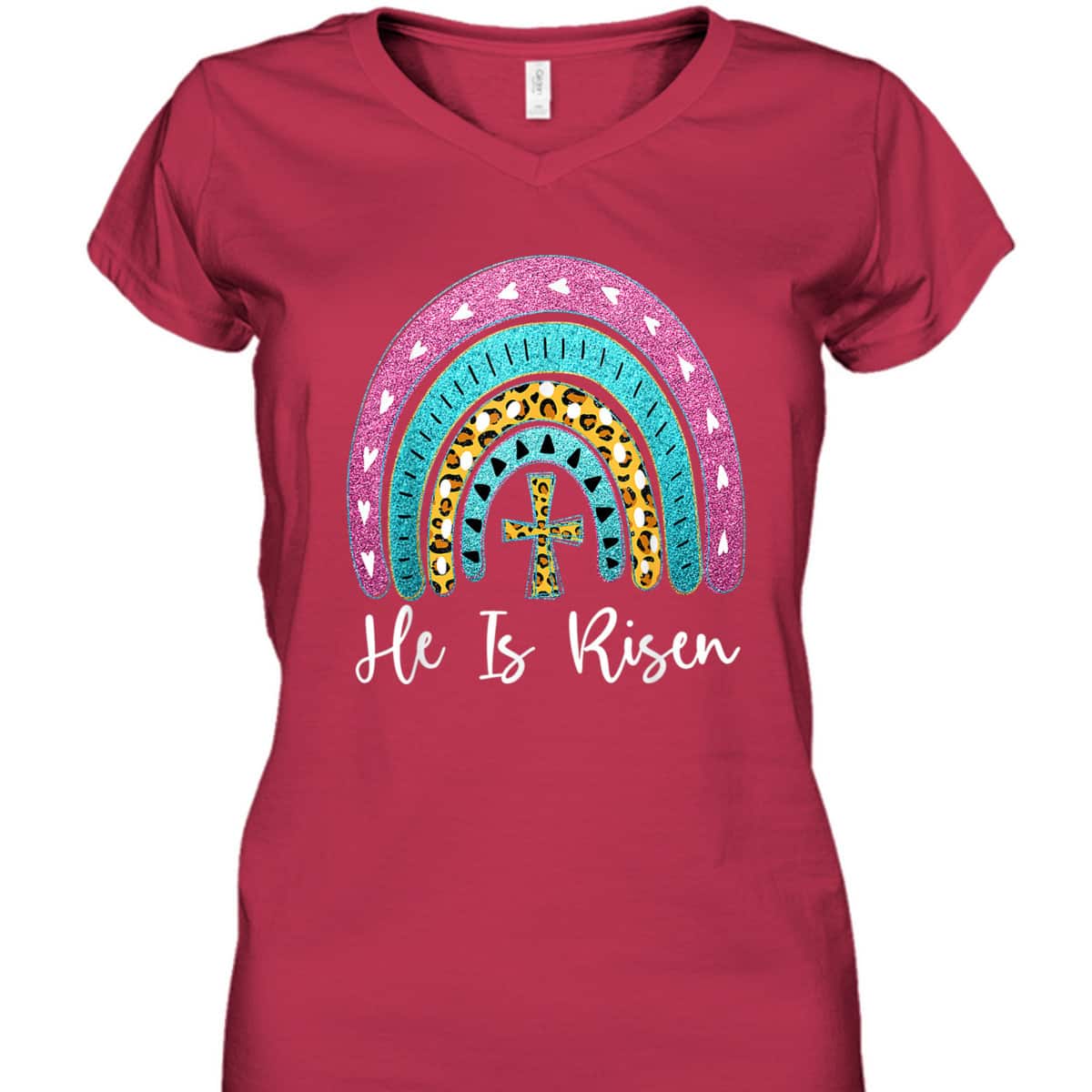 Leopard Rainbow He Is Risen Easter Day Christians Christ T-Shirt Leopard Rainbow He Is Risen Easter Day Christians Christ T-Shirt