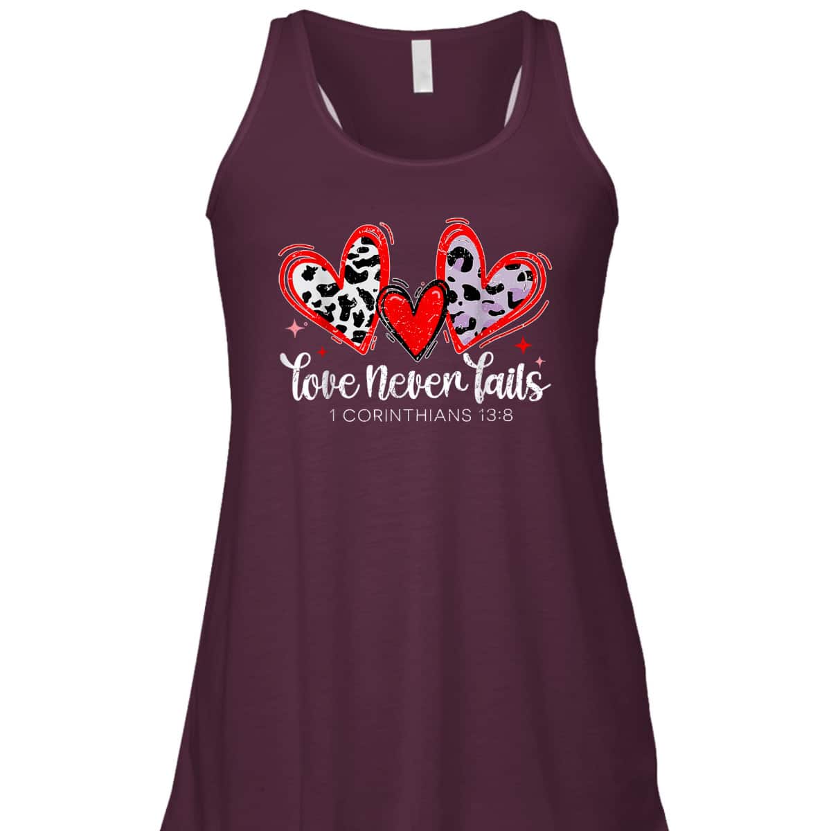 Leopard Heart Love Never Fails Christian Valentine's Day T-Shirt Leopard Heart Love Never Fails Christian Valentine's Day T-Shirt