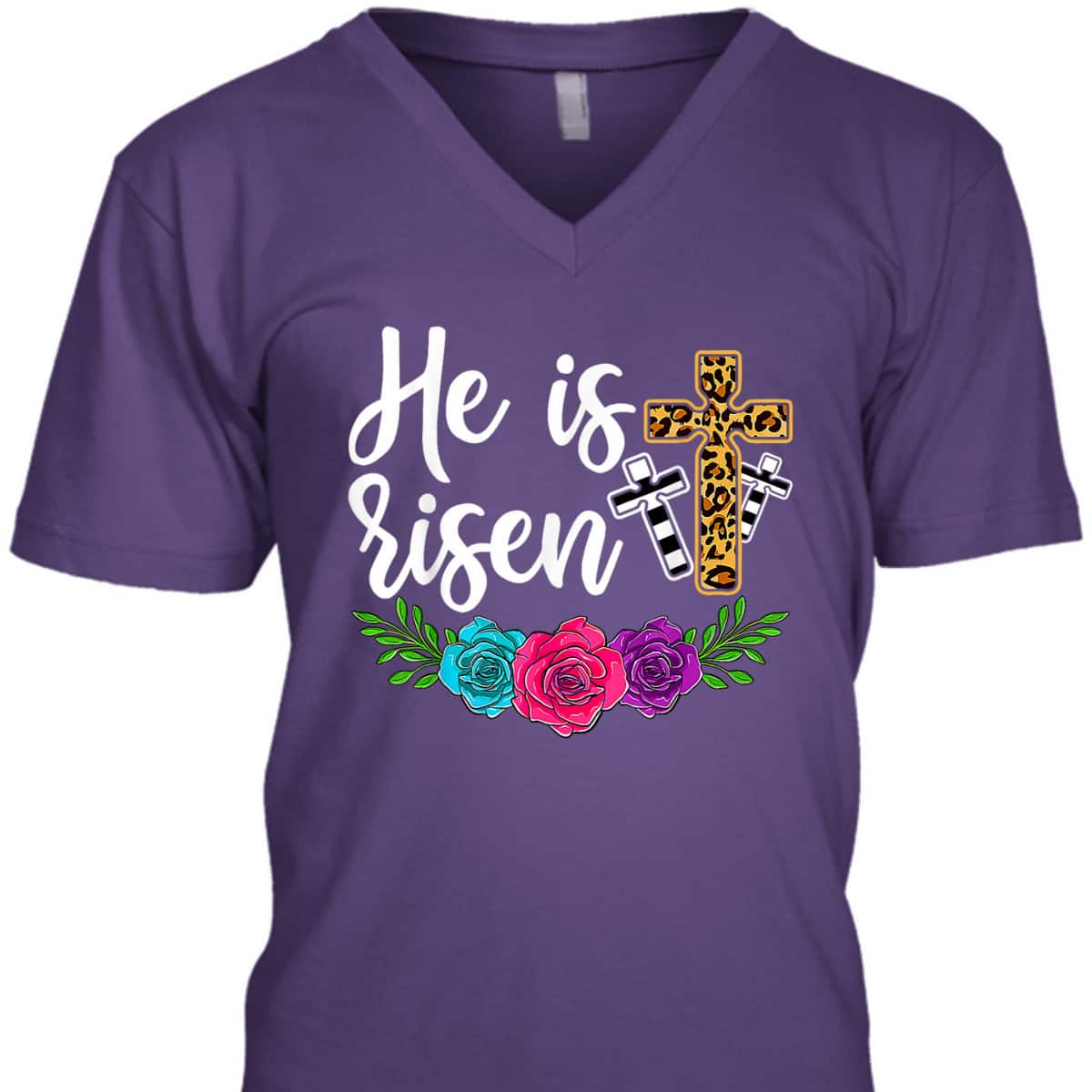Happy Easter Day Christian Cross He Is Risen T-Shirt Happy Easter Day Christian Cross He Is Risen T-Shirt