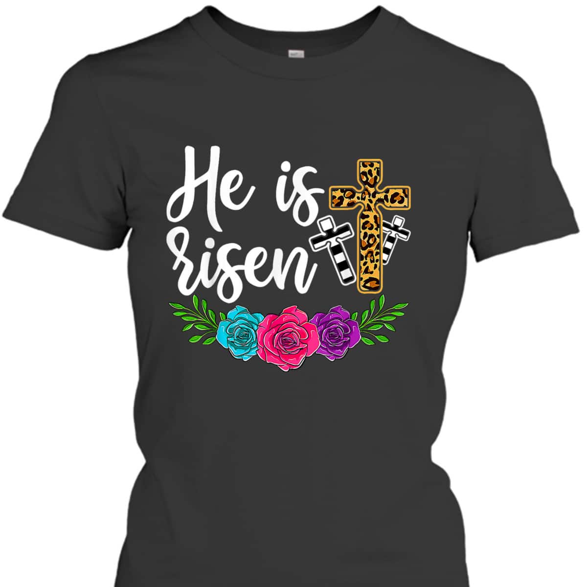 Happy Easter Day Christian Cross He Is Risen T-Shirt Happy Easter Day Christian Cross He Is Risen T-Shirt