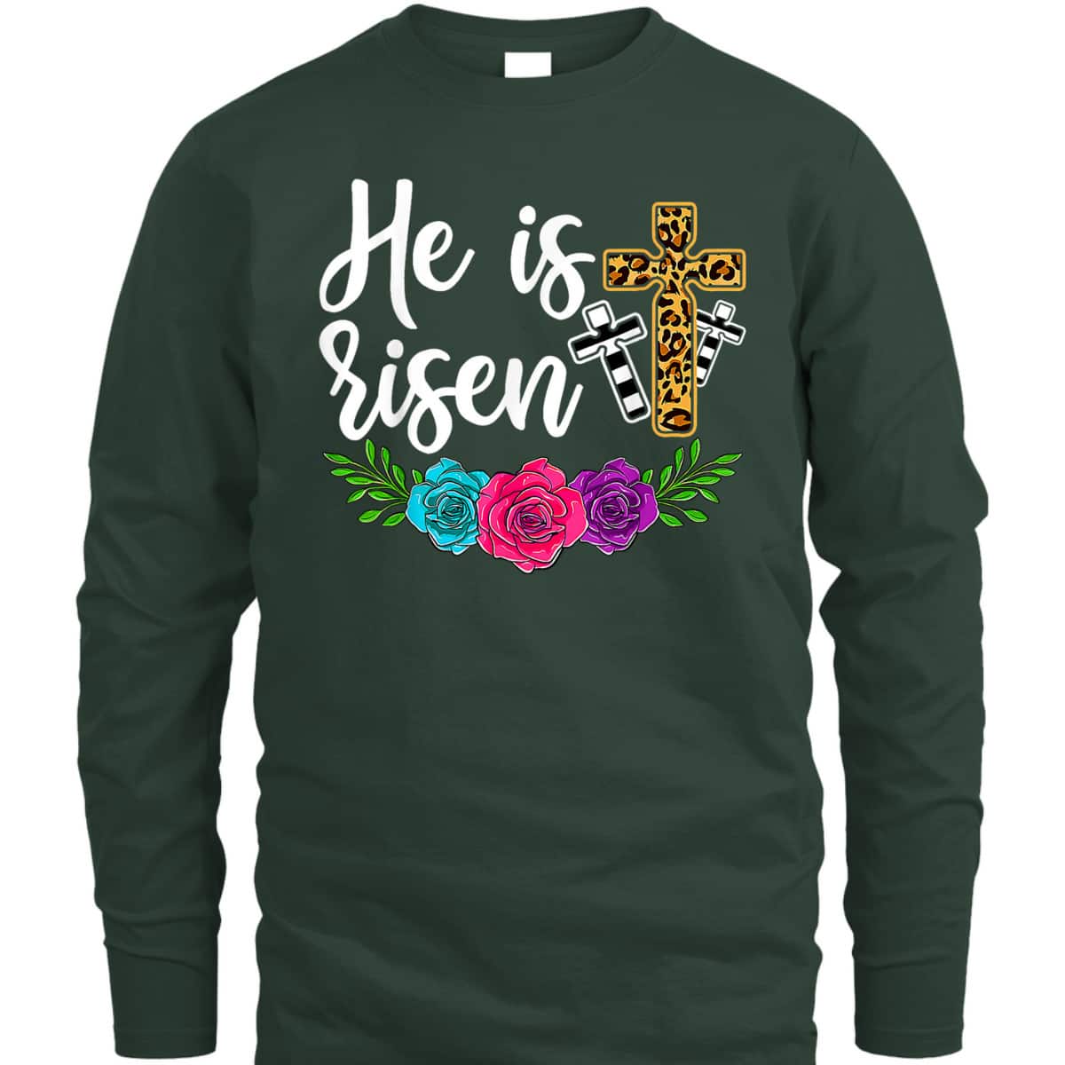 Happy Easter Day Christian Cross He Is Risen T-Shirt Happy Easter Day Christian Cross He Is Risen T-Shirt