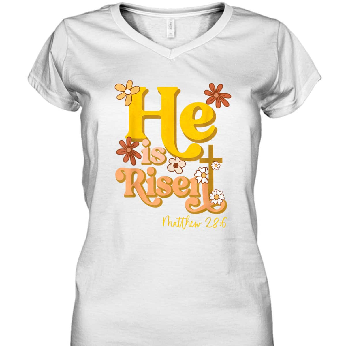 Retro Easter He Is Risen Christian Faith Groovy Floral T-Shirt Retro Easter He Is Risen Christian Faith Groovy Floral T-Shirt