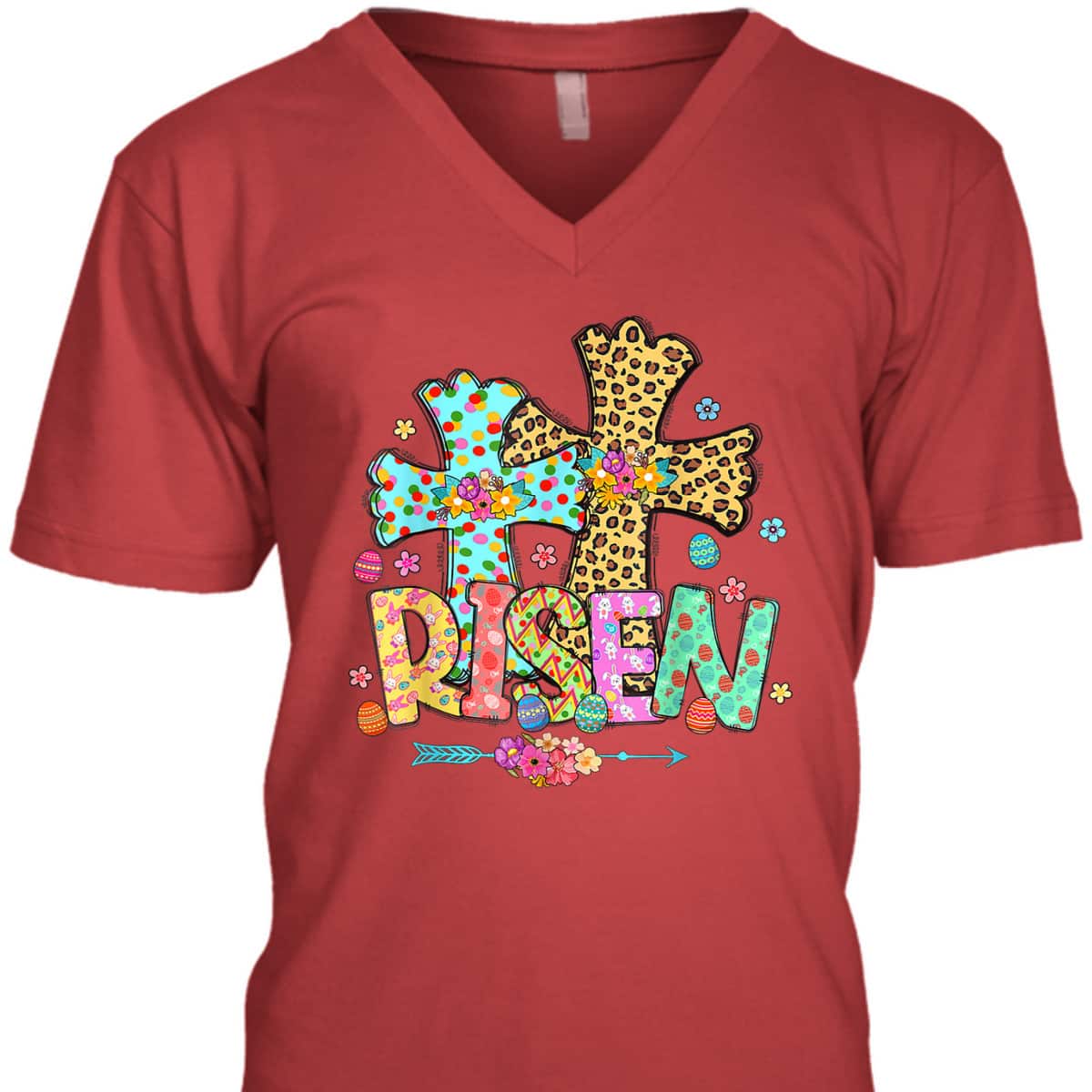 He Is Risen Matthew 28 6 Leopard Cross Christian Easter Day T-Shirt He Is Risen Matthew 28 6 Leopard Cross Christian Easter Day T-Shirt