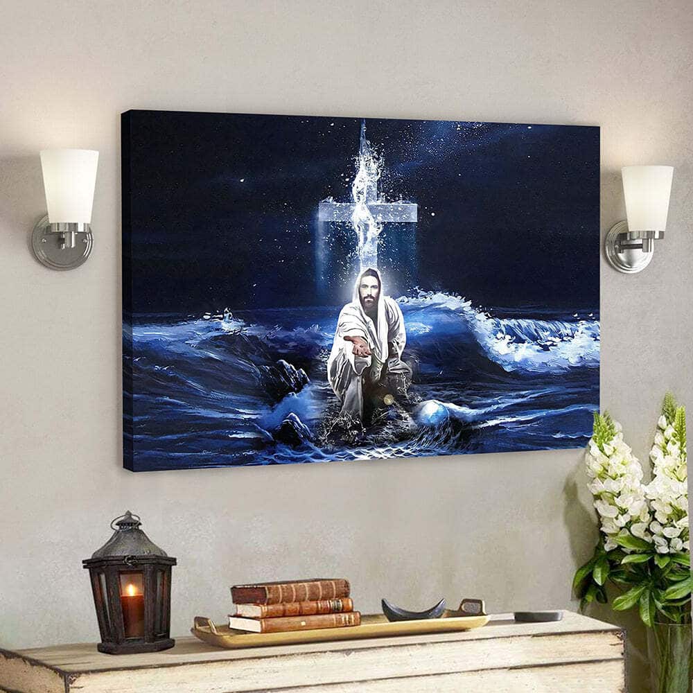 Christian Scripture Jesus Hands Saves Christian Canvas Wall Art Christian Scripture Jesus Hands Saves Christian Canvas Wall Art