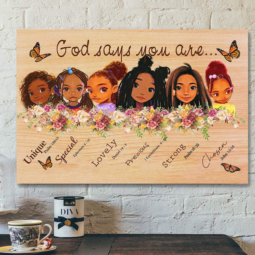 Christian Scripture God Say You Are Baby Girl Canvas Wall Art