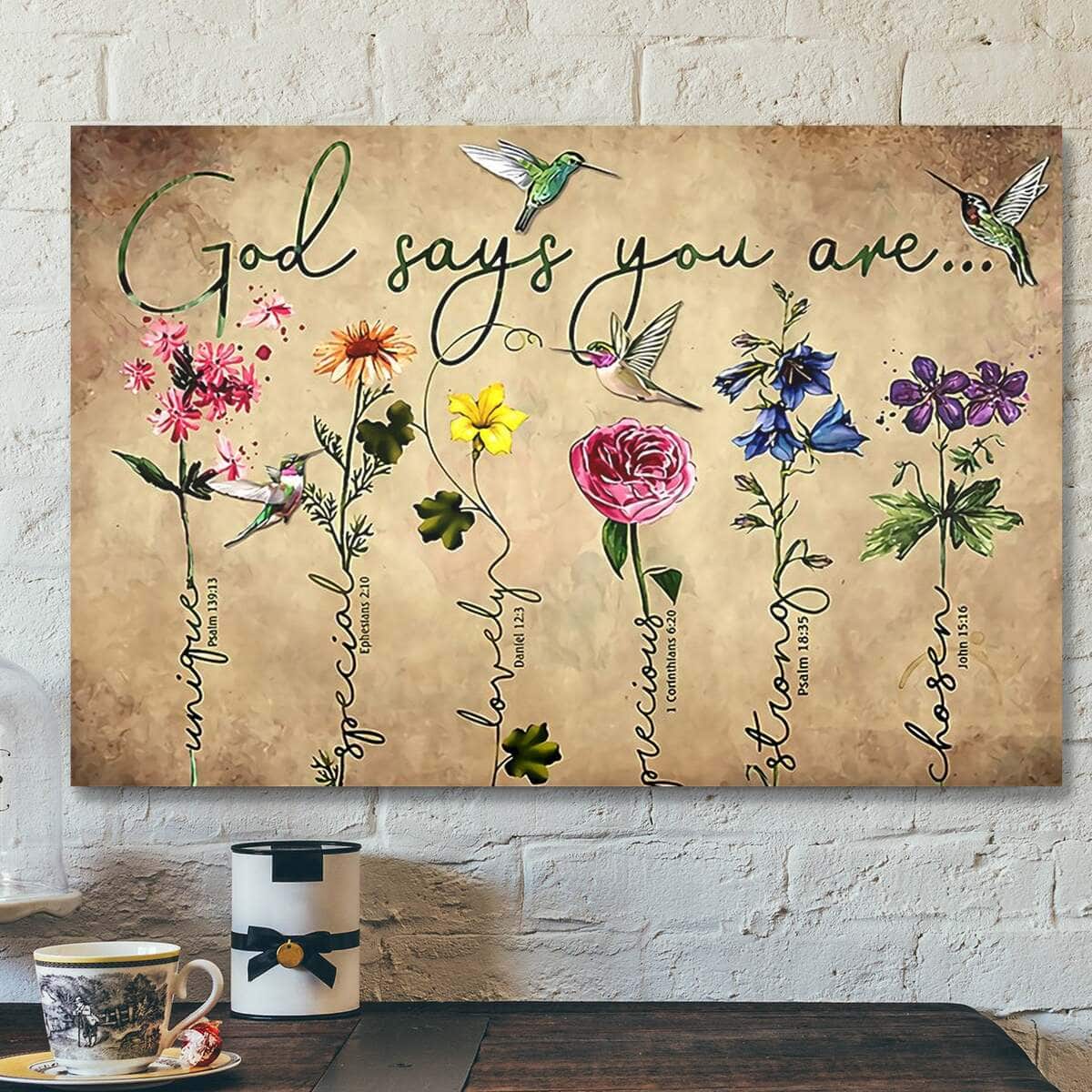Jesus God God Says You Are Christian Bible Verse Canvas Wall Art Jesus God God Says You Are Christian Bible Verse Canvas Wall Art