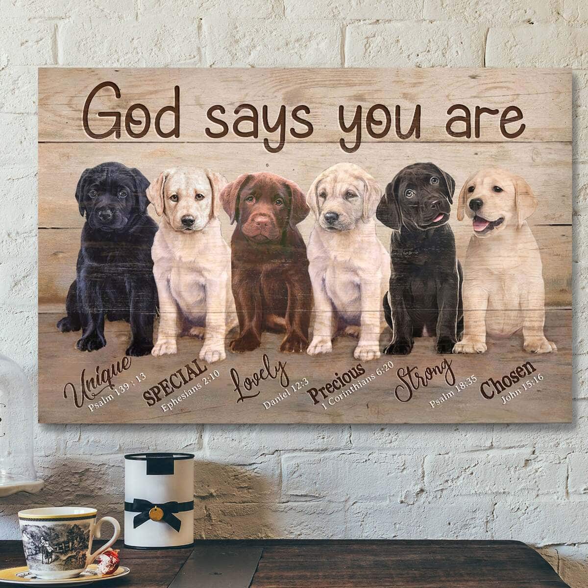 Jesus God Labrador God Says You Are Canvas Wall Art
