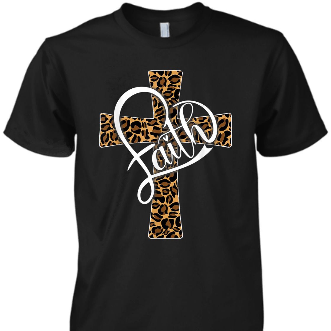 Faith With Leopard Cheetah Christian Cross Perfect T-Shirt For Believers Faith With Leopard Cheetah Christian Cross Perfect T-Shirt For Believers