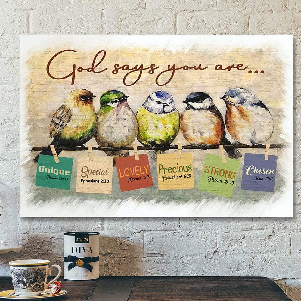 Jesus Christian God Says You Are Sparrow Bible Verse Canvas Wall Art