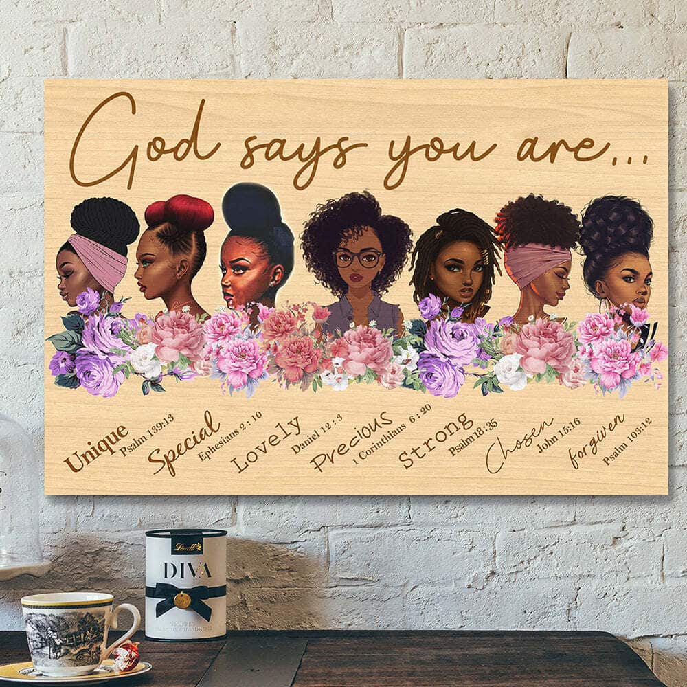 Scripture Bible Verse Jesus God Say You Are Christian Bible Verse Canvas Wall Art