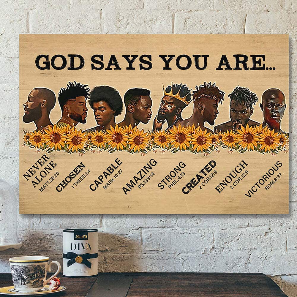 Jesus Scripture God Says You Are Bible Verse Canvas Wall Art