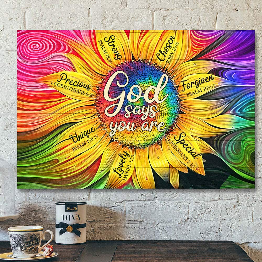 Christian Bible Verse Jesus God Says You Are Lovely Canvas Wall Art