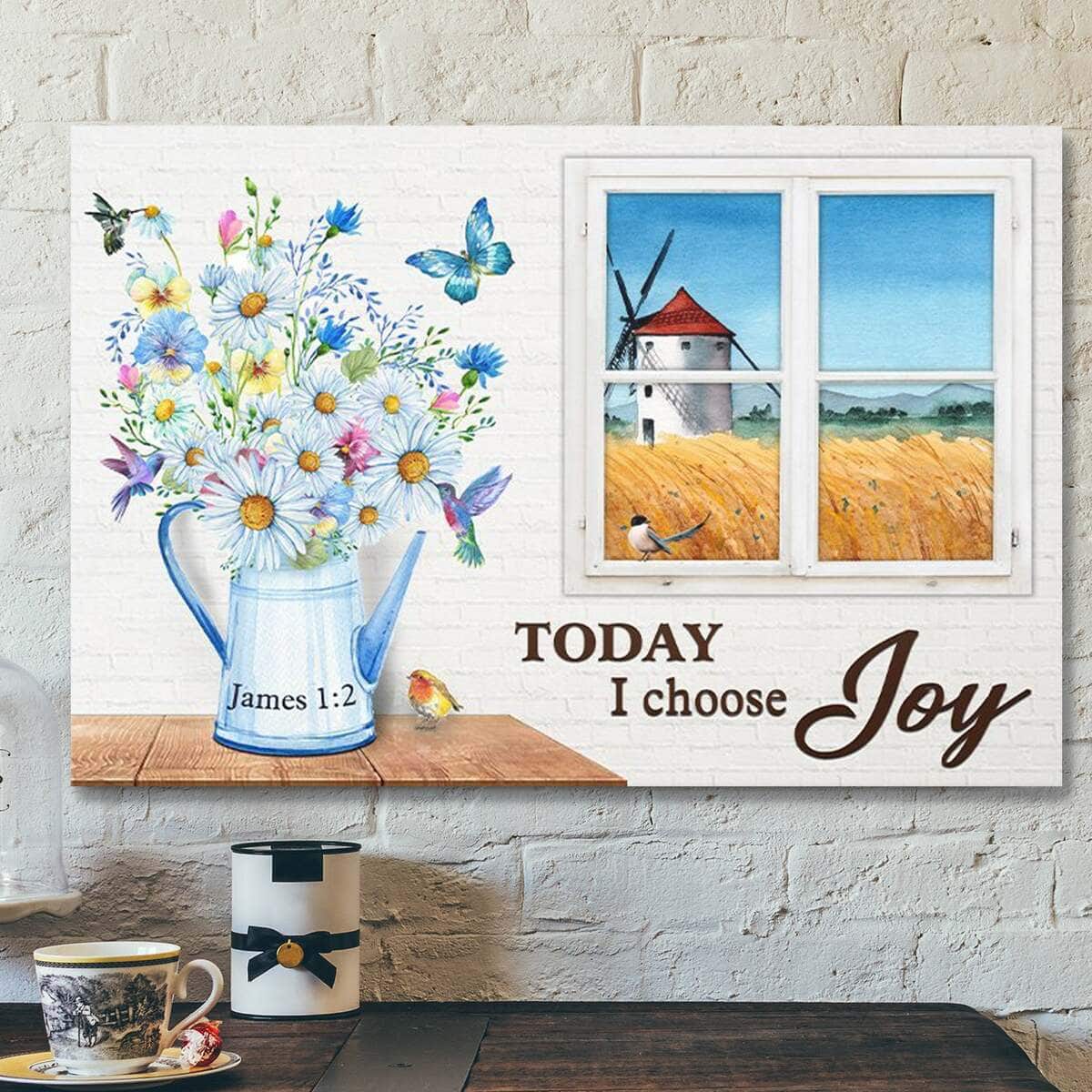 God Bible Verse Butterfly And Flower Today I Choose Joy Scripture Canvas Wall Art God Bible Verse Butterfly And Flower Today I Choose Joy Scripture Canvas Wall Art
