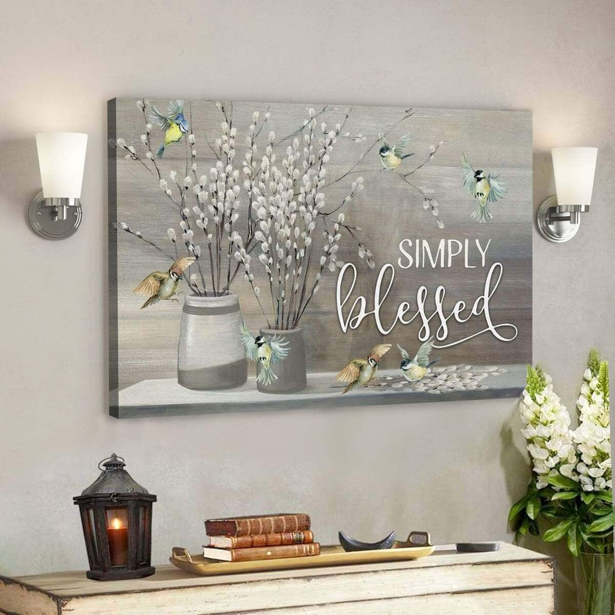 God Jesus Simply Blessed Christian Faith Canvas Wall Art