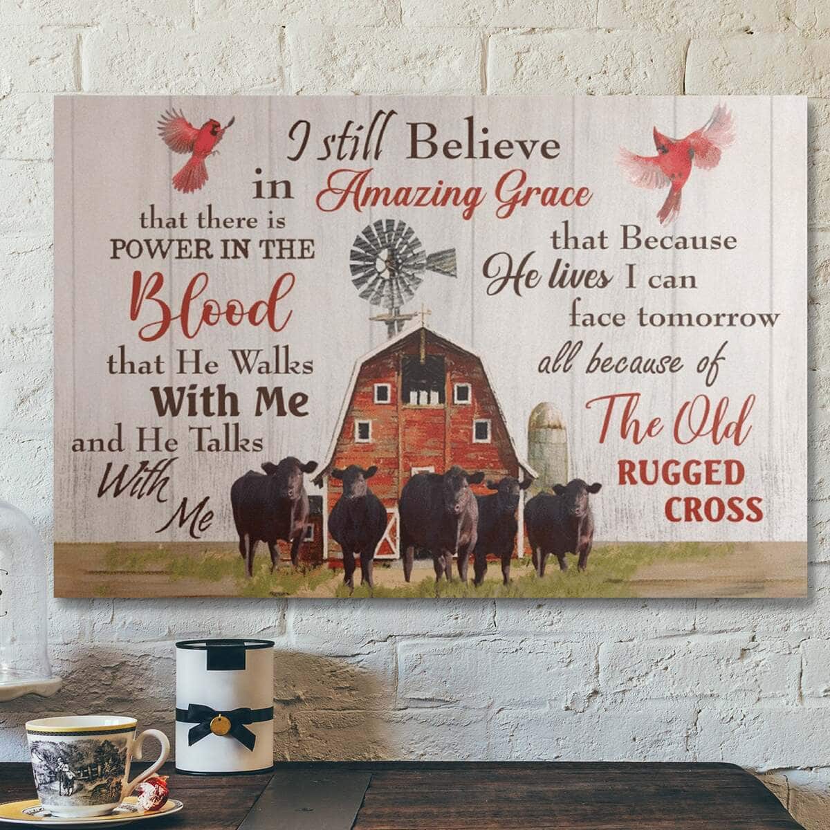 Bible Verse Cow I Still Believe In Amazing Grace Canvas Wall Art Bible Verse Cow I Still Believe In Amazing Grace Canvas Wall Art