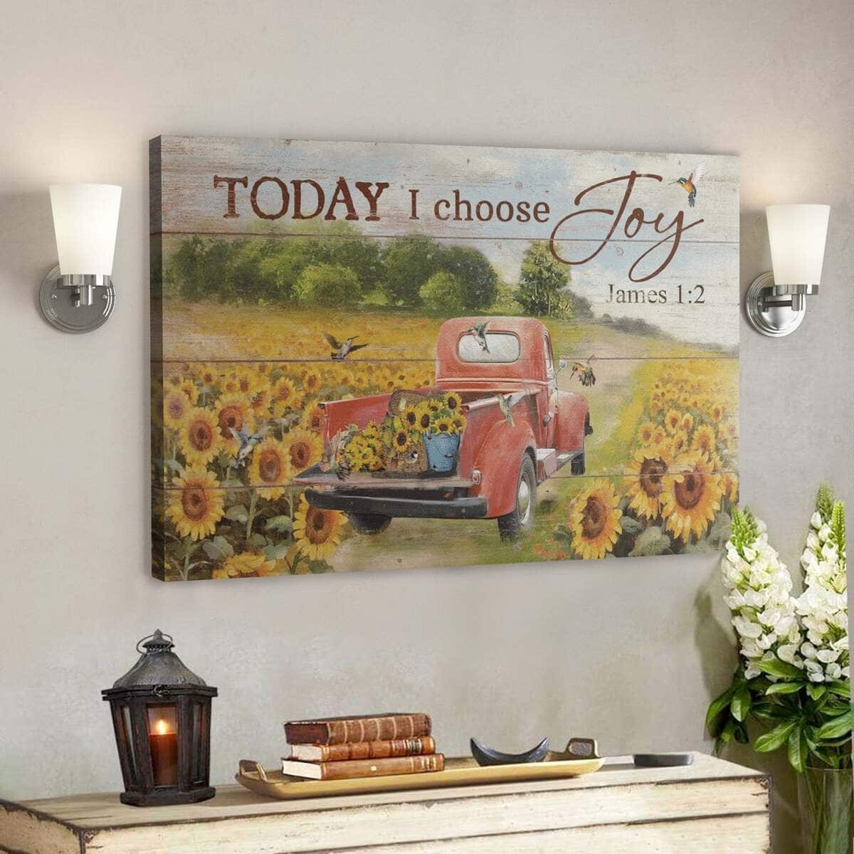 Bible Verse Beautiful Sunflower Road Today I Choose Joy Canvas Wall Art Bible Verse Beautiful Sunflower Road Today I Choose Joy Canvas Wall Art