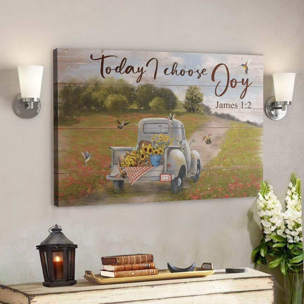 Bible Verse Beautiful Car Today I Choose Joy Canvas Wall Art Bible Verse Beautiful Car Today I Choose Joy Canvas Wall Art