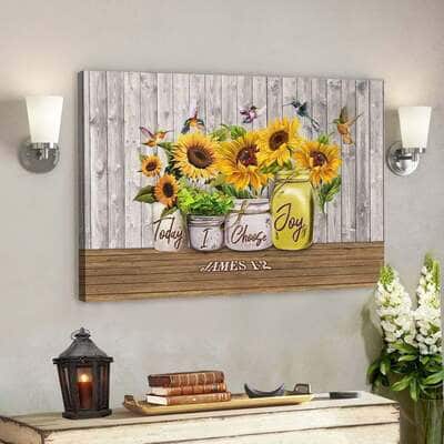 God Jesus Today I Choose Joy James 12 Bible Verse Canvas Wall Art