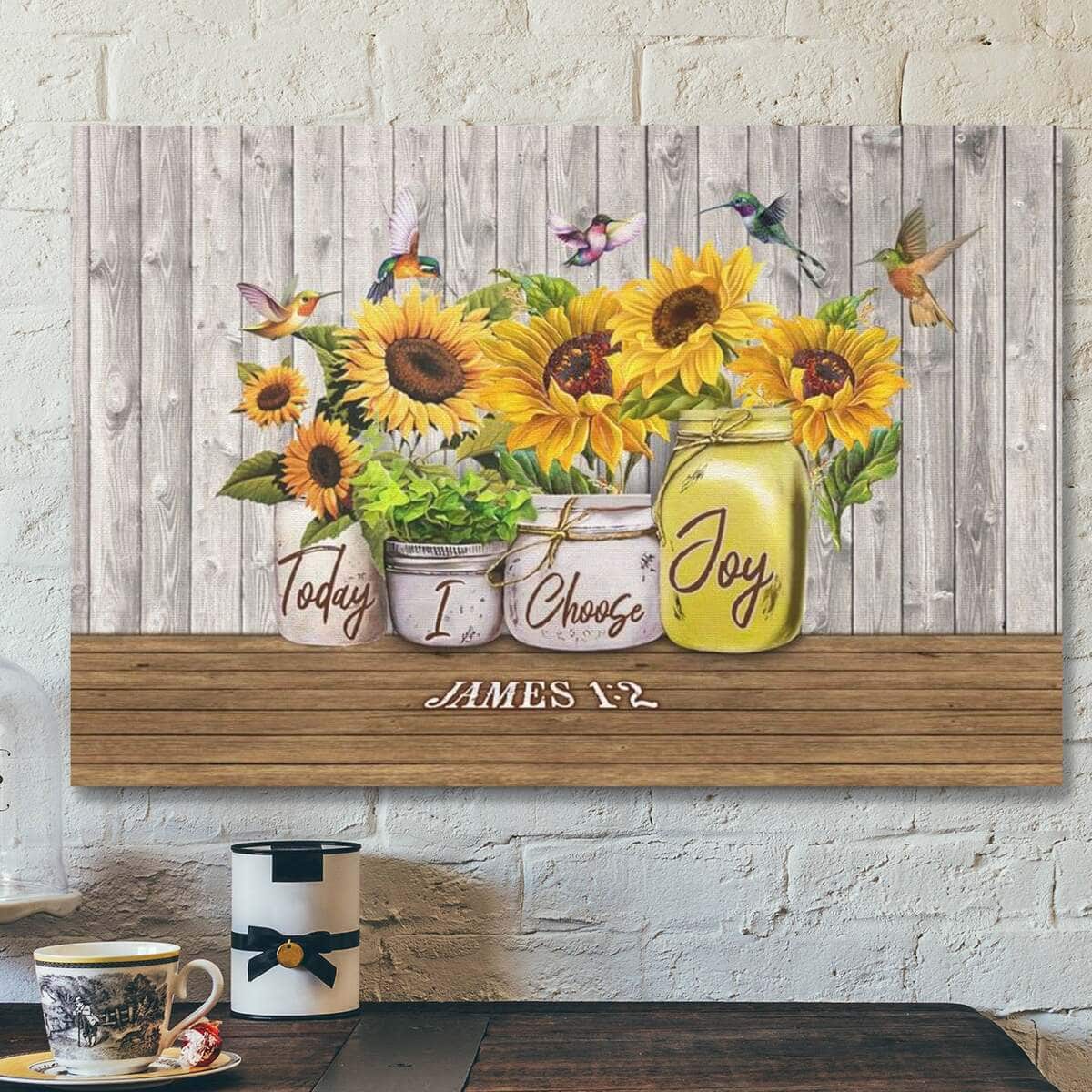 God Jesus Today I Choose Joy James 12 Bible Verse Canvas Wall Art God Jesus Today I Choose Joy James 12 Bible Verse Canvas Wall Art