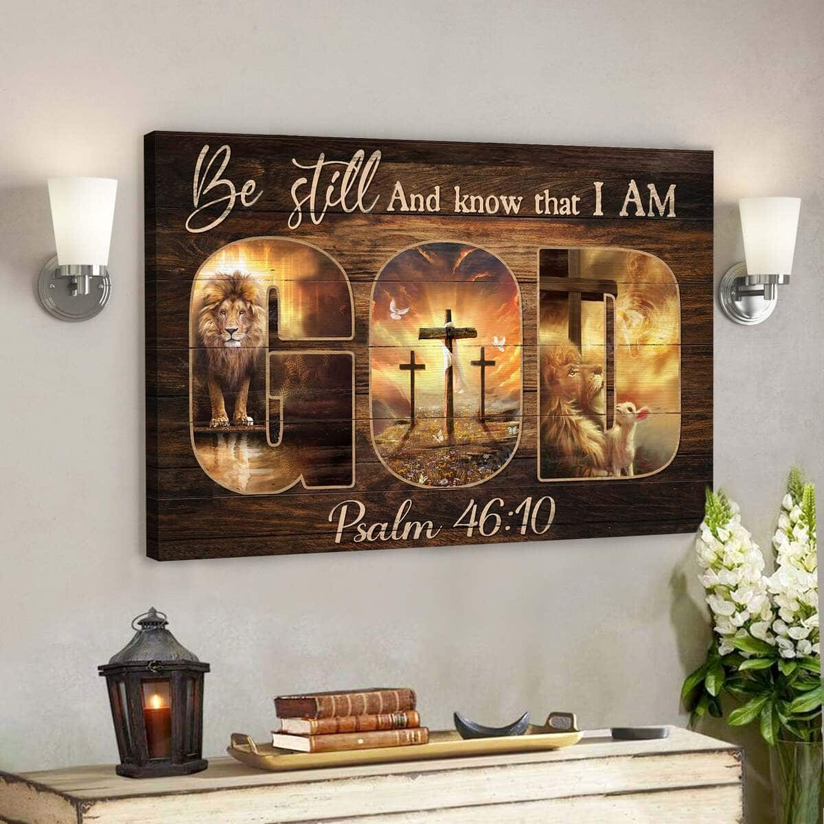 Bible Verse Christian Art Jesus Be Still And Know That I Am Canvas Wall Art