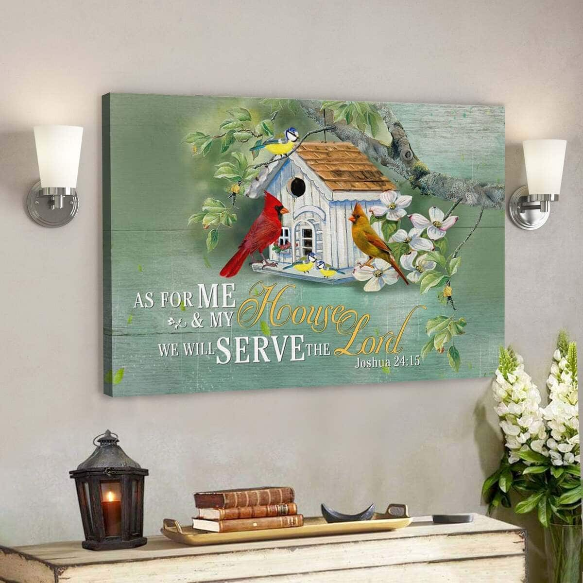 Bible Verse Joshua 2415 We Will Serve The Lord Scripture Canvas Wall Art