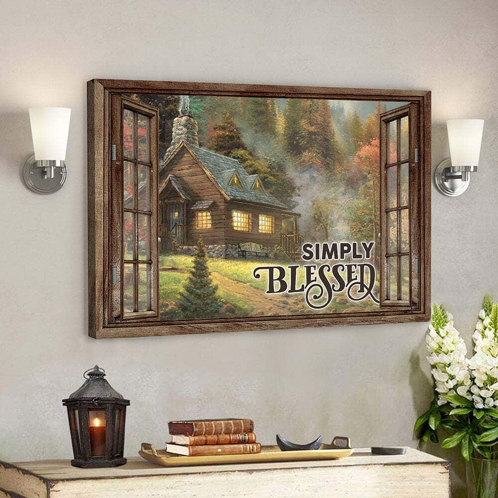 Bible Verse Christian Art Jesus Simply Blessed Canvas Wall Art