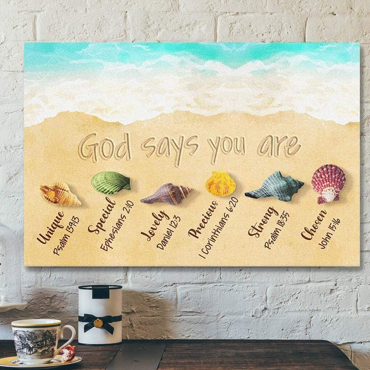 God Bible Verse God Says You Are Lovely Beautiful Christian Scripture Canvas Wall Art