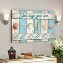 Bible Verse Seashell God Says You Are Scripture Canvas Wall Art