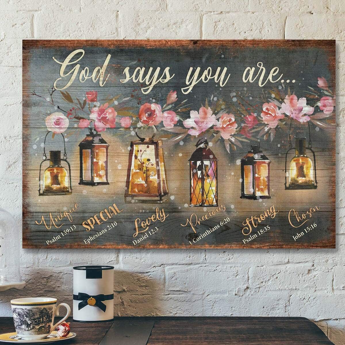 Beautiful Old Lamps God Says You Are Bible Verse Scripture Canvas Wall Art Beautiful Old Lamps God Says You Are Bible Verse Scripture Canvas Wall Art