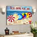 Colorful Umbrella God Says You Are Bible Verse Scripture Canvas Wall Art