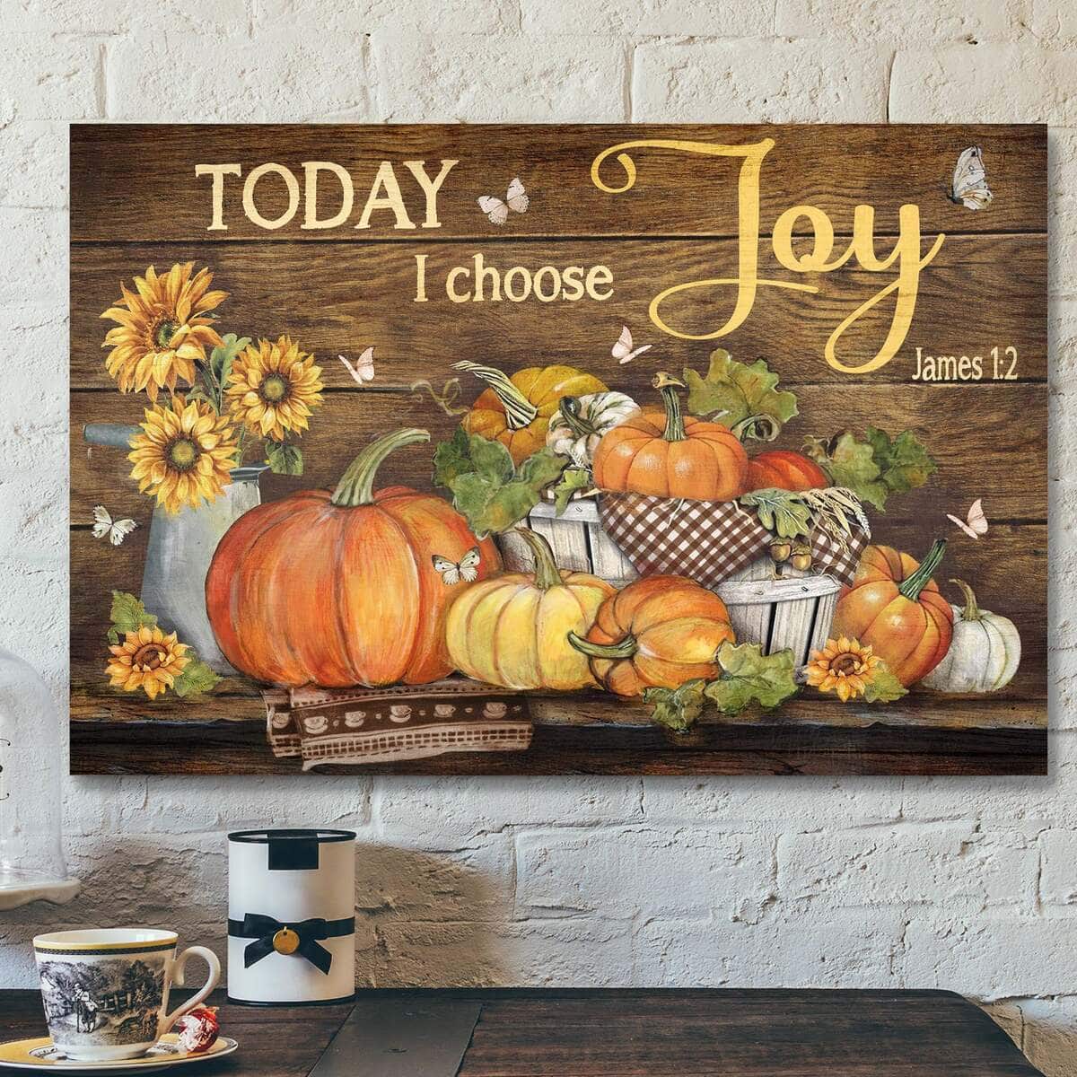 Pumpkins Today I Choose Joy Bible Verse Scripture Canvas Wall Art Pumpkins Today I Choose Joy Bible Verse Scripture Canvas Wall Art