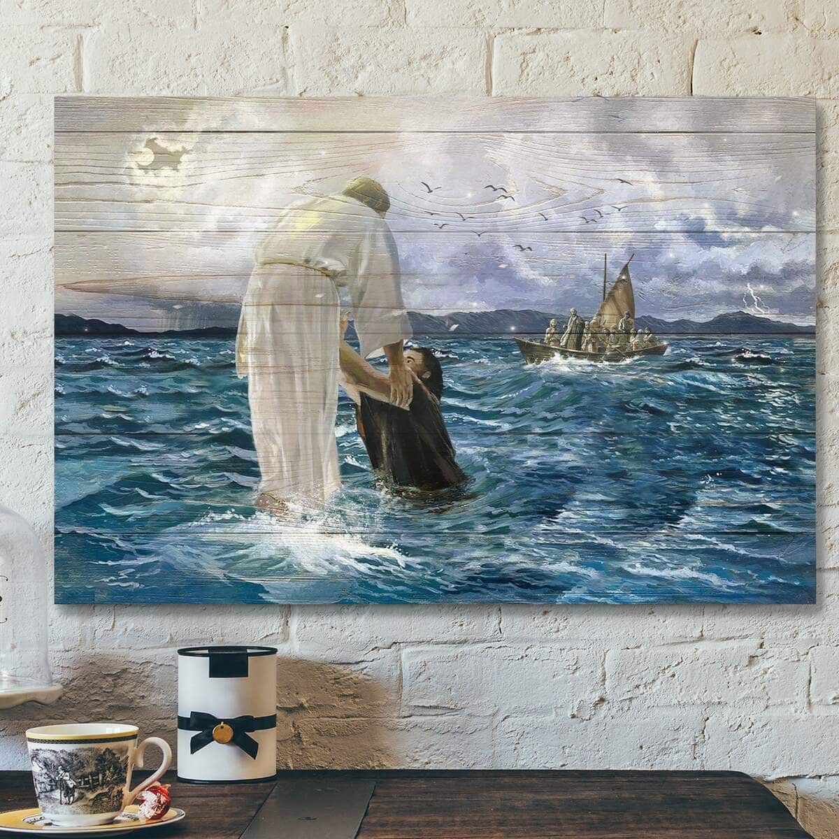 Ocean He Saves Us Bible Verse Scripture Canvas Wall Art Ocean He Saves Us Bible Verse Scripture Canvas Wall Art