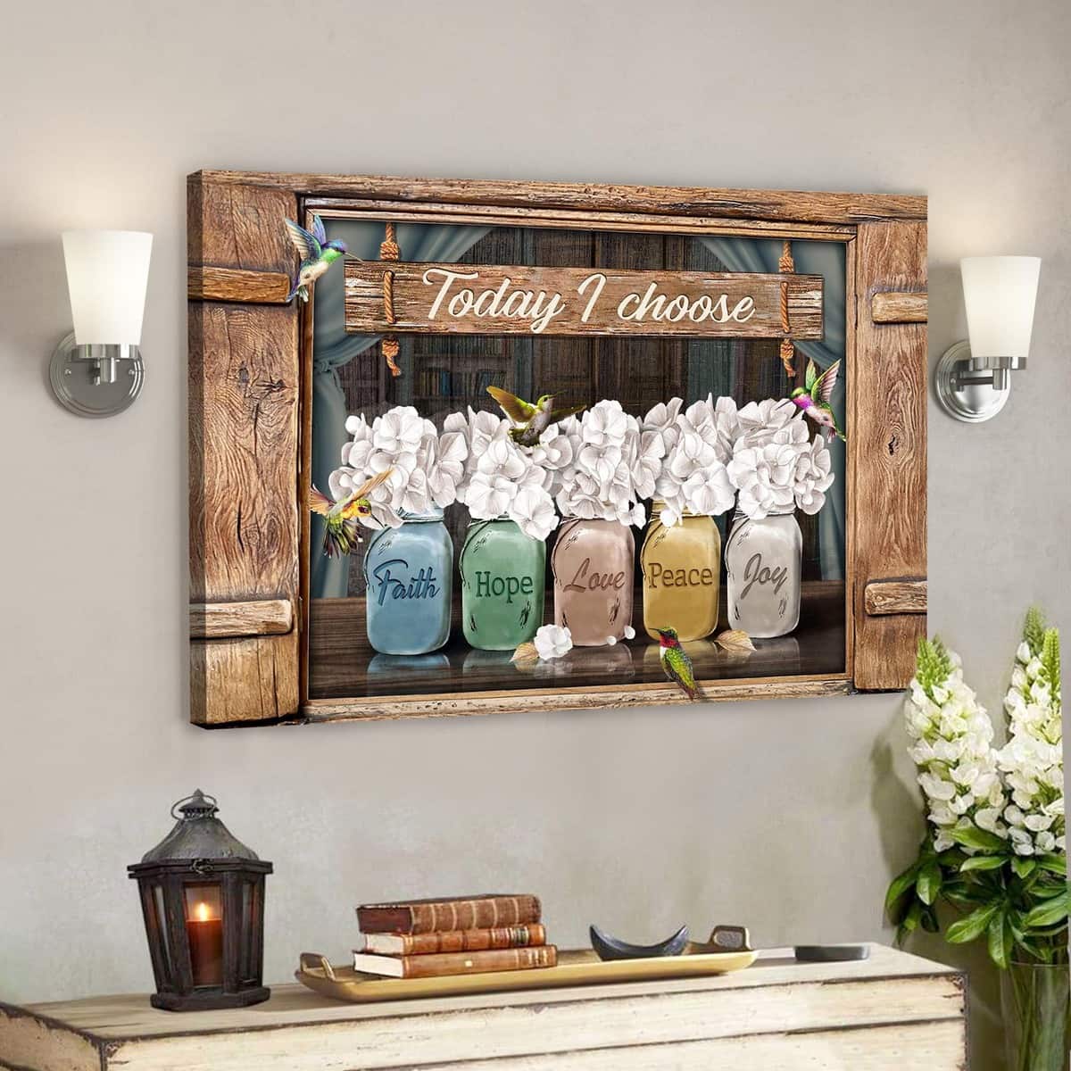 Hummingbird And Beautiful Flower Today I Choose Joy Bible Verse Scripture Canvas Wall Art Hummingbird And Beautiful Flower Today I Choose Joy Bible Verse Scripture Canvas Wall Art