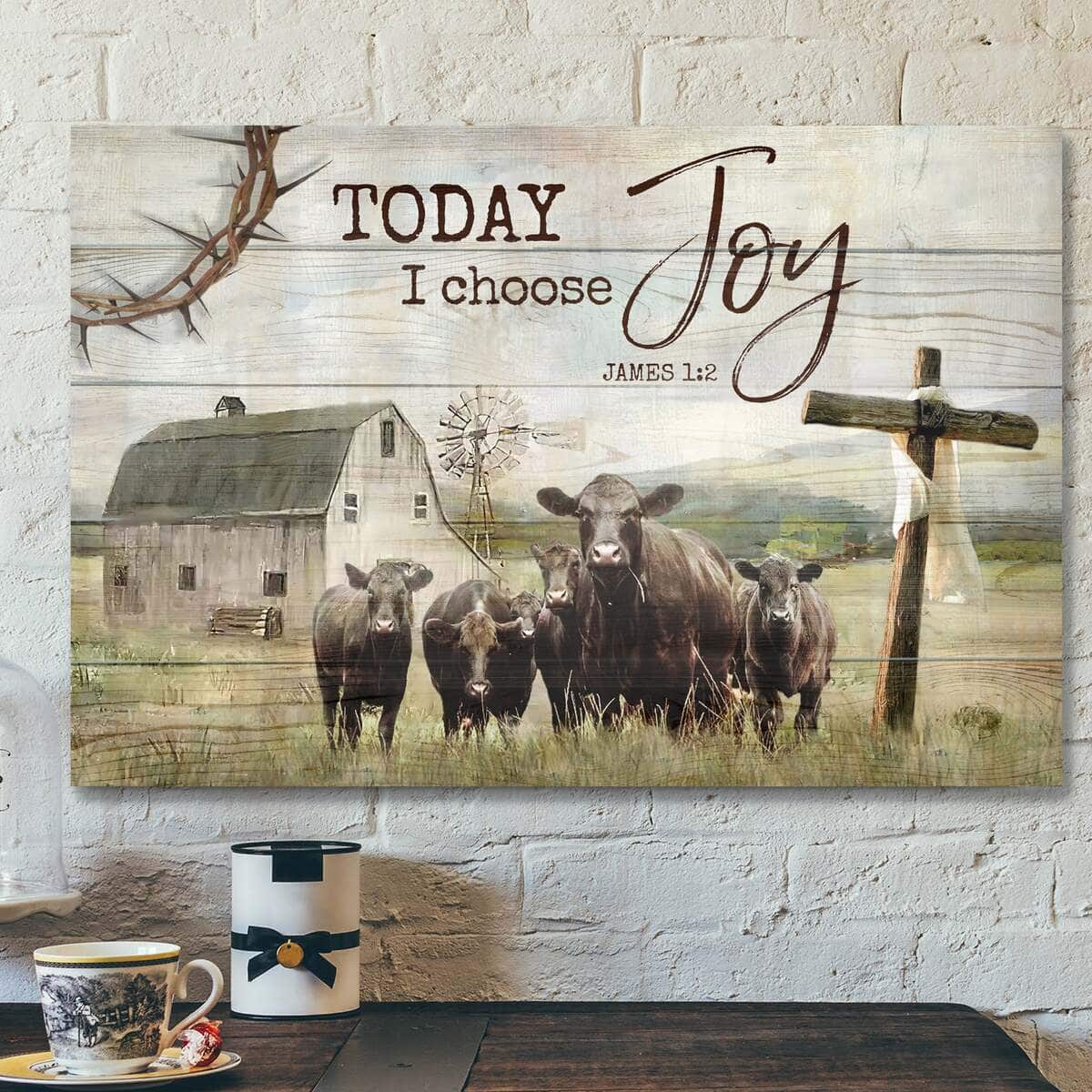 Today I Choose Joy Farm Bible Verse Scripture Canvas Wall Art Today I Choose Joy Farm Bible Verse Scripture Canvas Wall Art