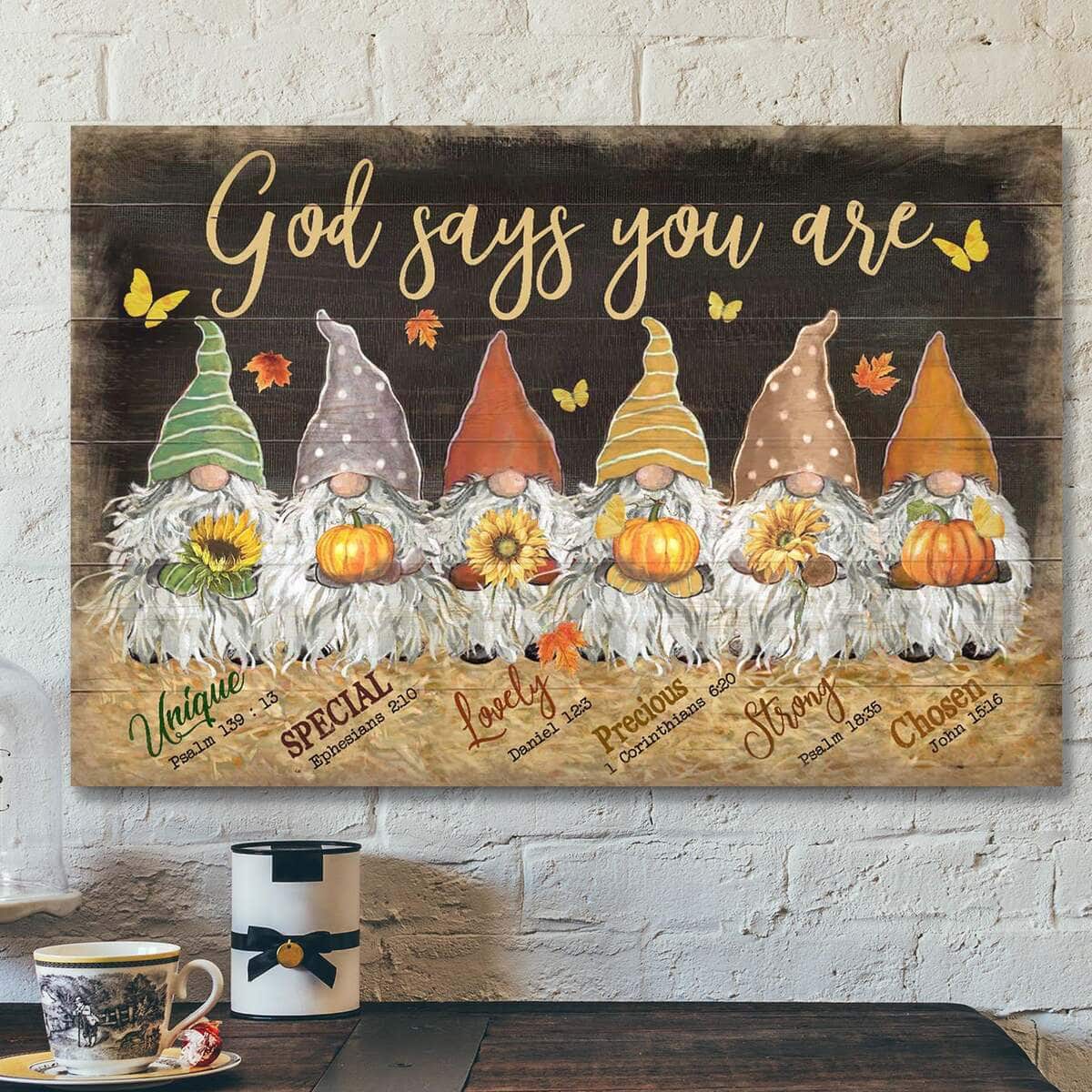 Dwarfs God Says You Are Bible Verse Religious Faith Canvas Wall Art
