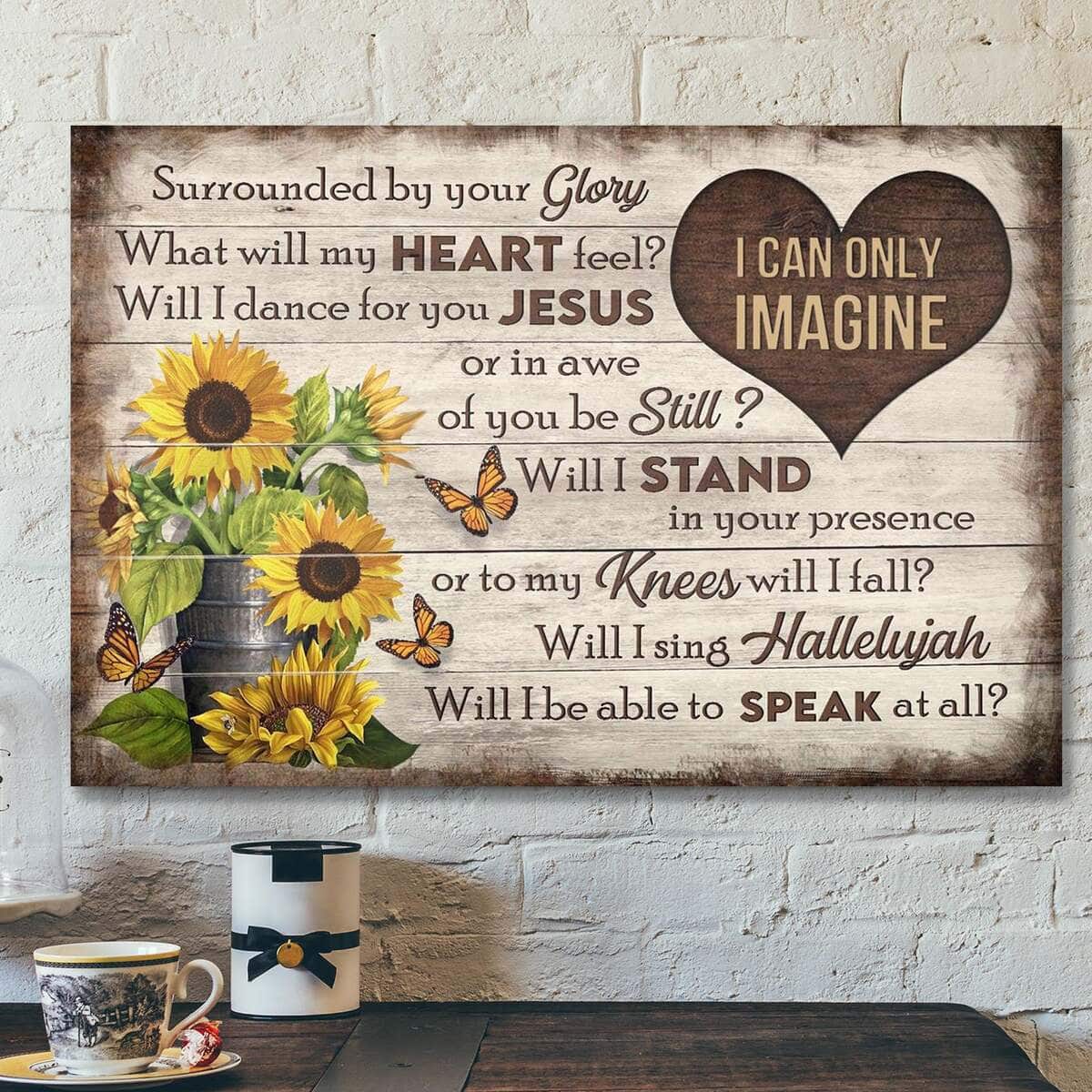 Butterfly And Sunflower I Can Only Imagine Bible Verse Canvas Wall Art Butterfly And Sunflower I Can Only Imagine Bible Verse Canvas Wall Art