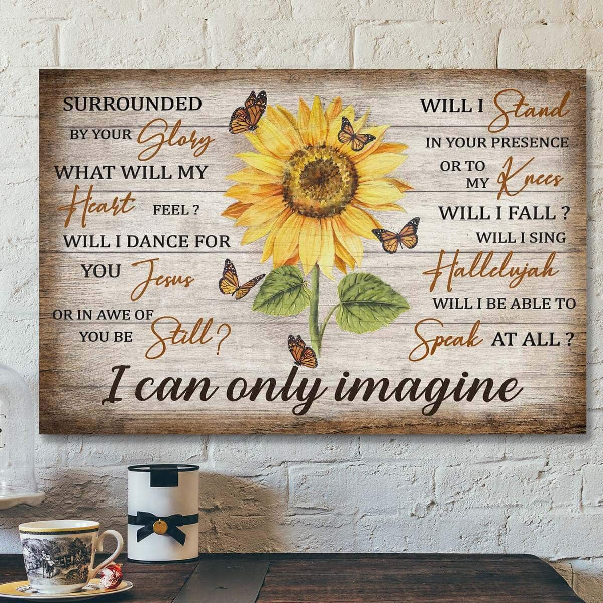 Sunflower And Yellow Butterfly I Can Only Imagine Bible Verse Scripture Canvas Wall Art Sunflower And Yellow Butterfly I Can Only Imagine Bible Verse Scripture Canvas Wall Art