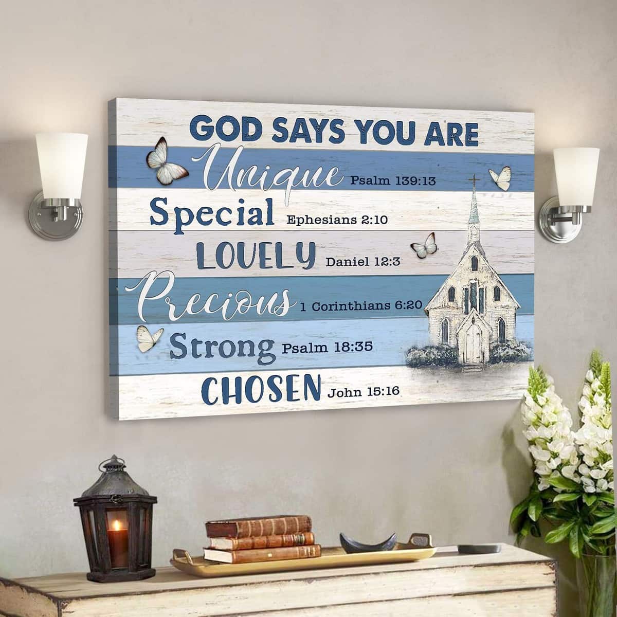 Christian Bible Verse Church And Butterfly God Says You Are Canvas Wall Art Christian Bible Verse Church And Butterfly God Says You Are Canvas Wall Art