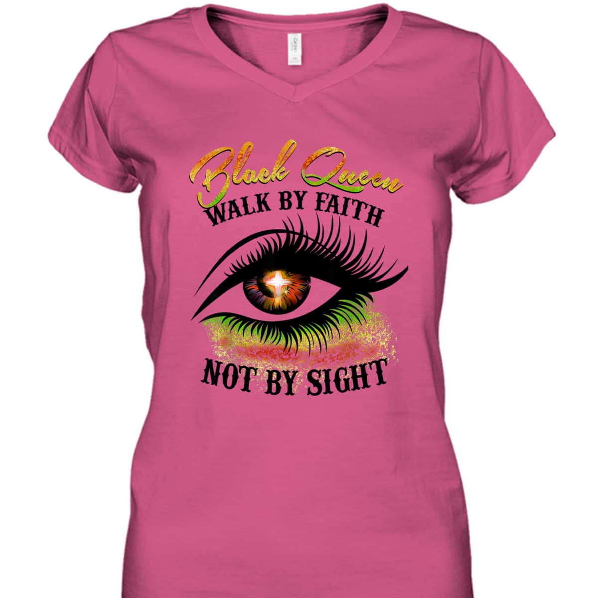 Black Queen Walk By Faith Not By Sight Christian Spiritual T-Shirt Black Queen Walk By Faith Not By Sight Christian Spiritual T-Shirt