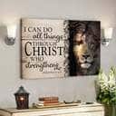 I Can Do All Things Lion Of Judah Bible Verse Scripture Canvas Wall Art
