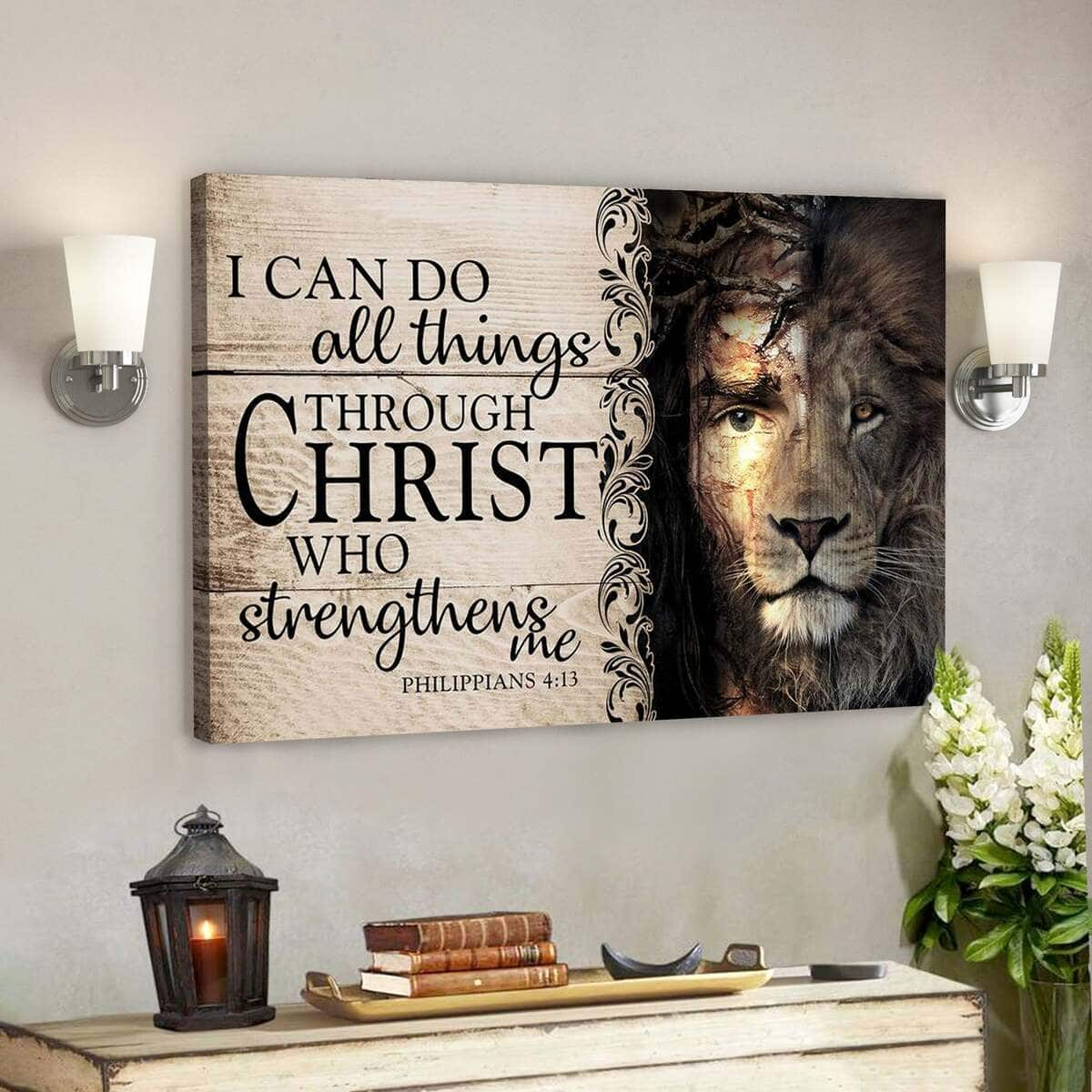 I Can Do All Things Lion Of Judah Bible Verse Scripture Canvas Wall Art