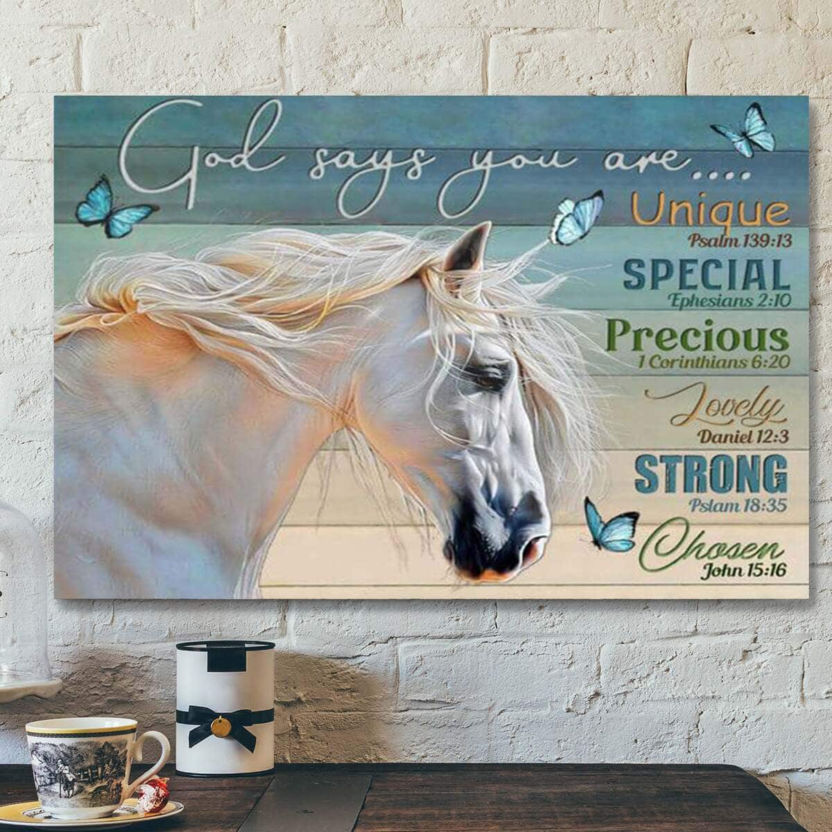 Beautiful Horse God Says You Are Bible Verse Scripture Canvas Wall Art