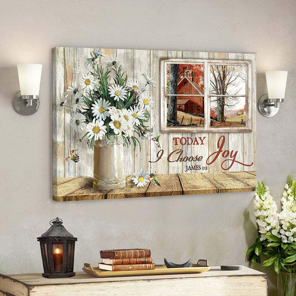 Today I Choose Joy 30 Bible Verse Scripture Canvas Wall Art