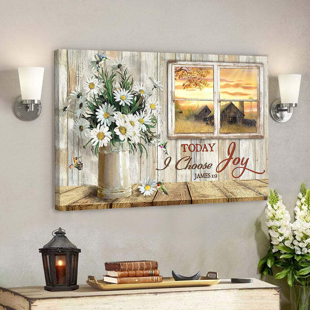 Today I Choose Joy 31 Bible Verse Scripture Canvas Wall Art