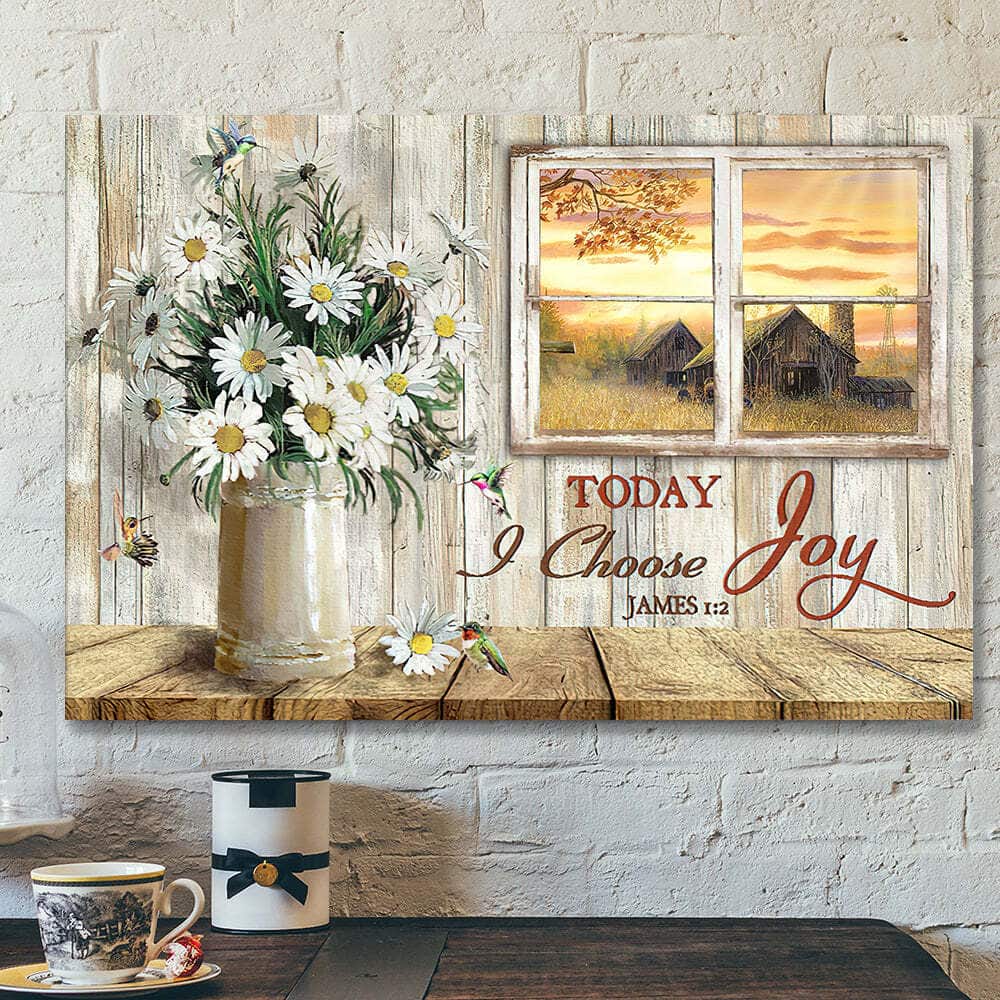 Today I Choose Joy 31 Bible Verse Scripture Canvas Wall Art