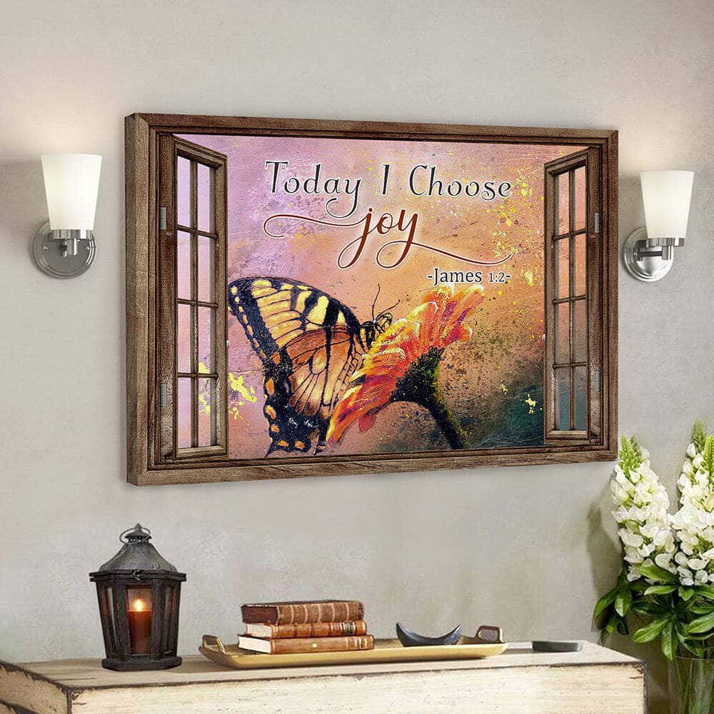 Today I Choose Joy 33 Bible Verse Scripture Canvas Wall Art