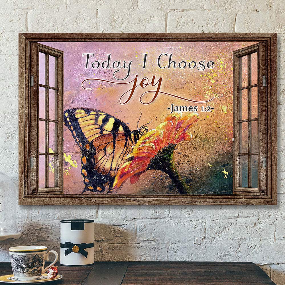 Today I Choose Joy 33 Bible Verse Scripture Canvas Wall Art