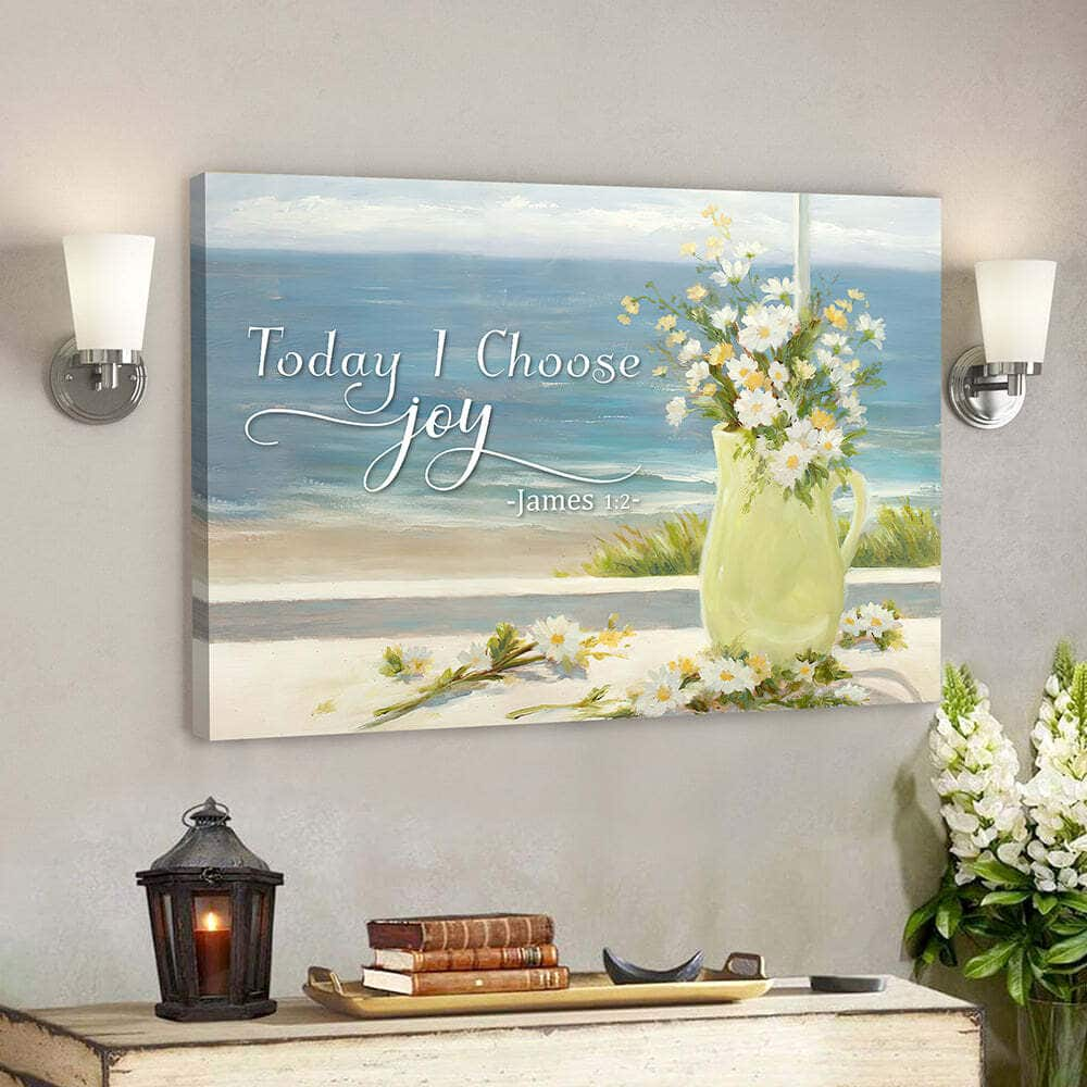 Today I Choose Joy 36 Bible Verse Scripture Canvas Wall Art