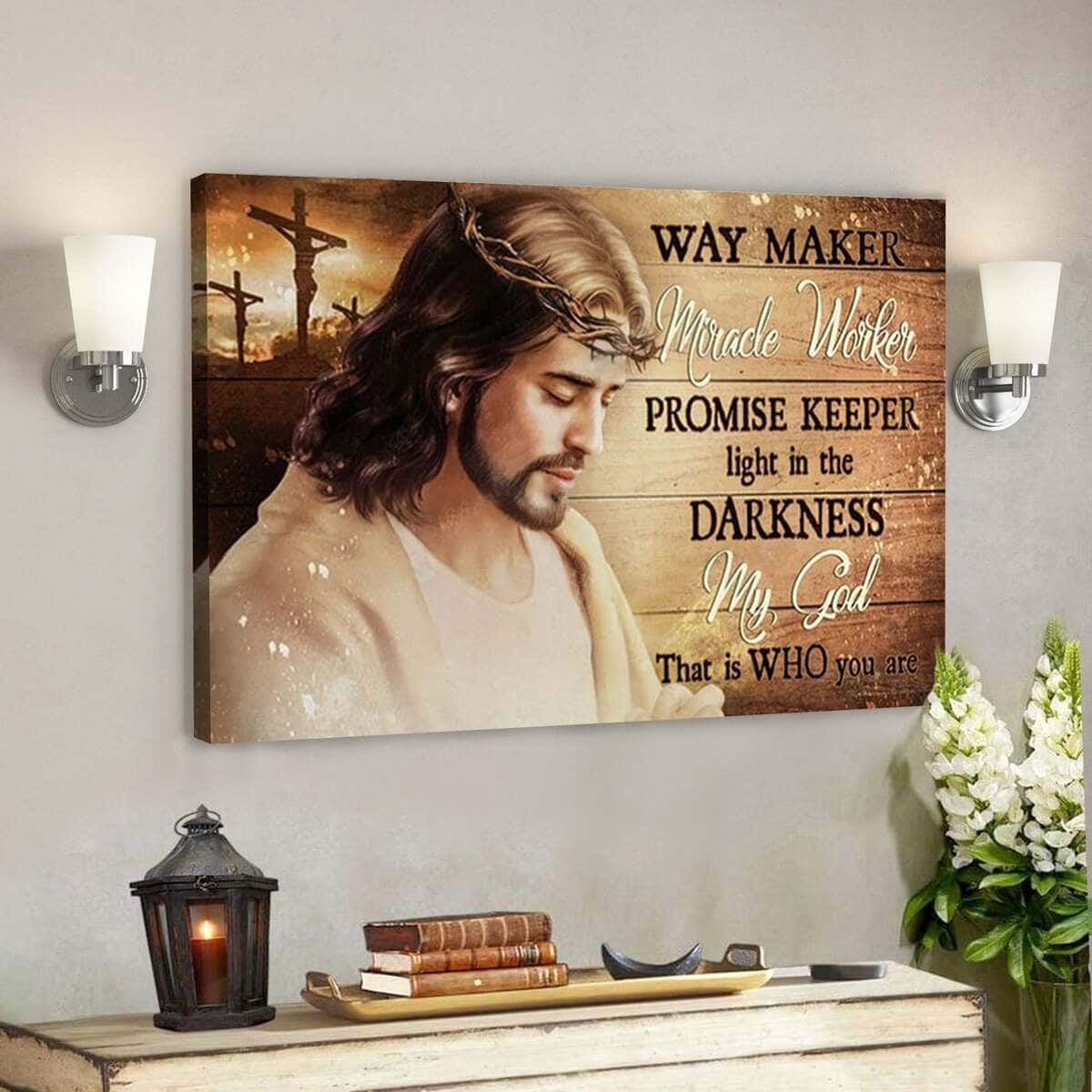 Way Maker Miracle Worker Bible Verse Scripture Canvas Wall Art